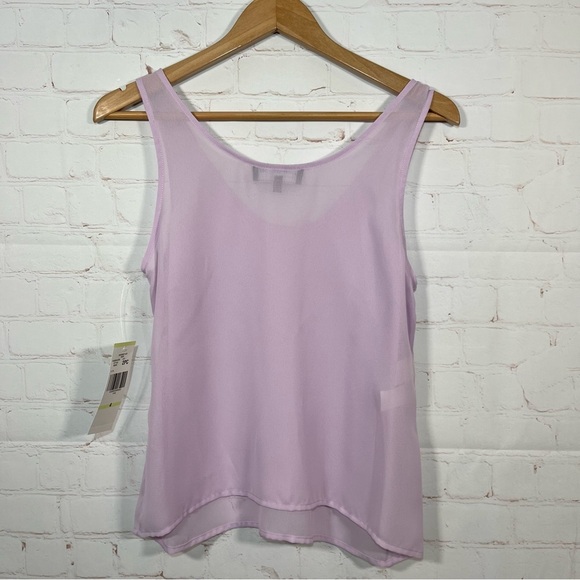New Jones New York Collection Camisole Tank Top Size 4 Purple Chiffon Sheer - Picture 8 of 8